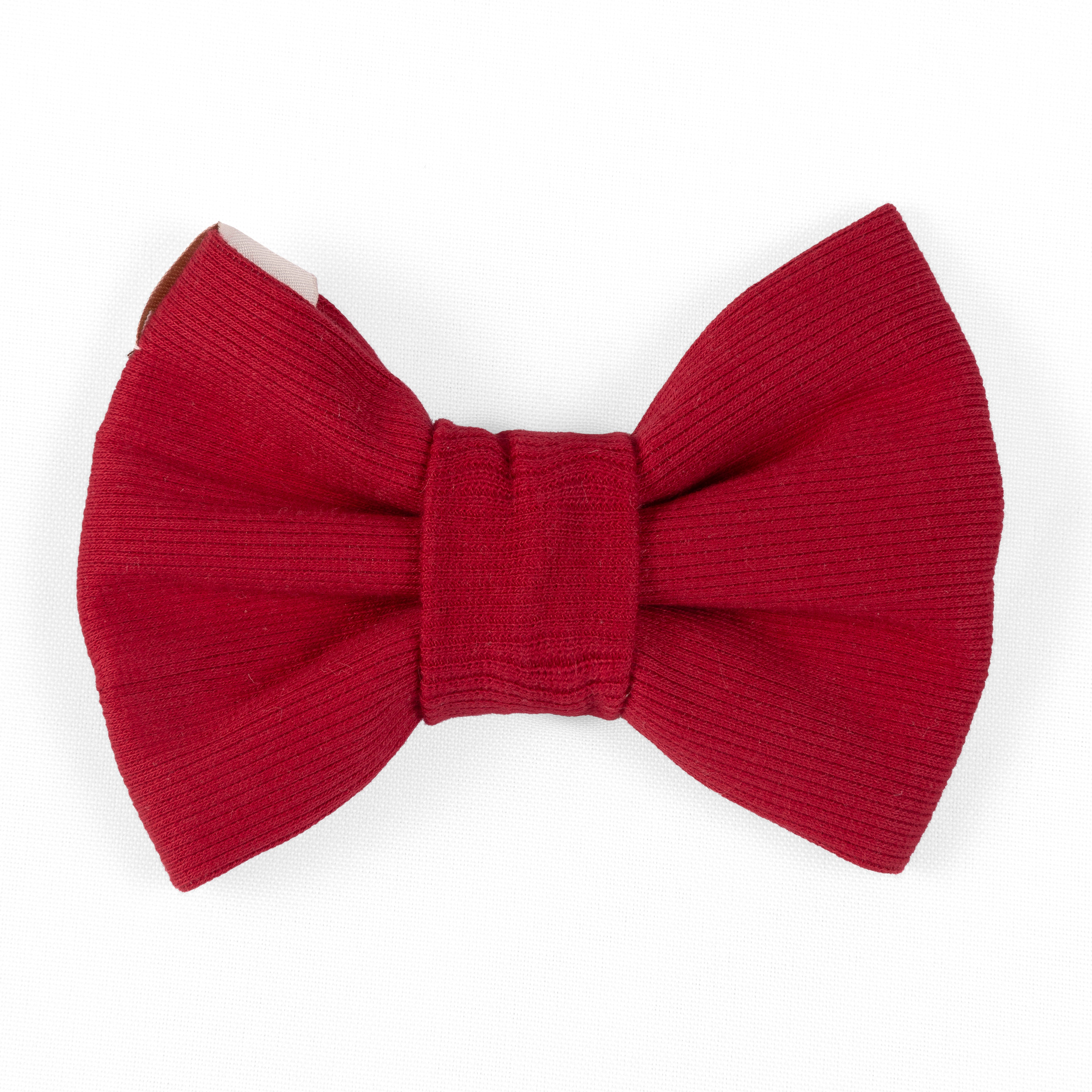 Pet Bow Tie Rib Knit | Red (Slip on collar) image 0