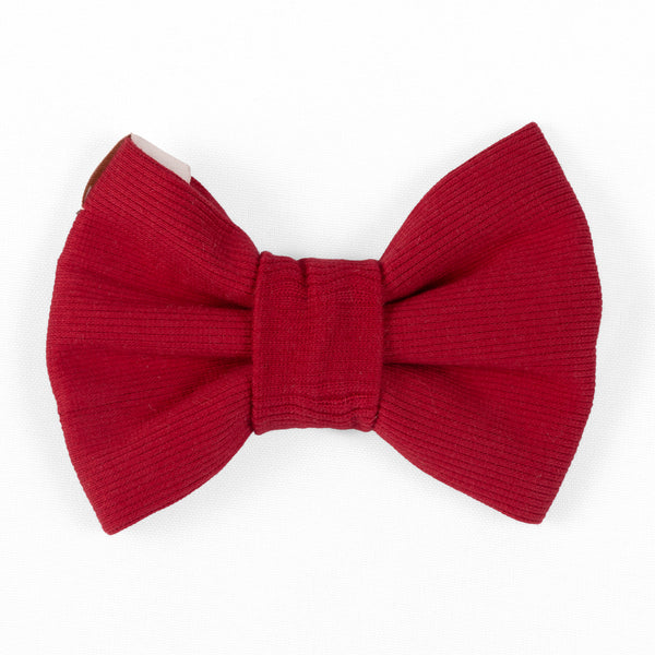 Pet Bow Tie Rib Knit | Red (Slip on collar) image 0